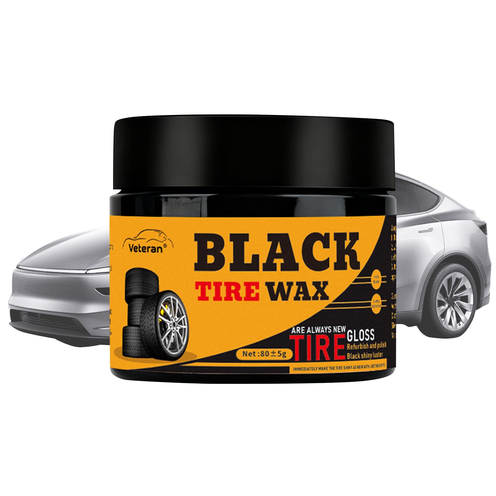 Générique Car Tire Care Wax - Tire Shine | Tires Retreading Black Wax | 80g Restorer Detailer Paste | Tyre Shine for Cars for Auto Truck Motorcycle Boat Automotive RV Detailing Rim