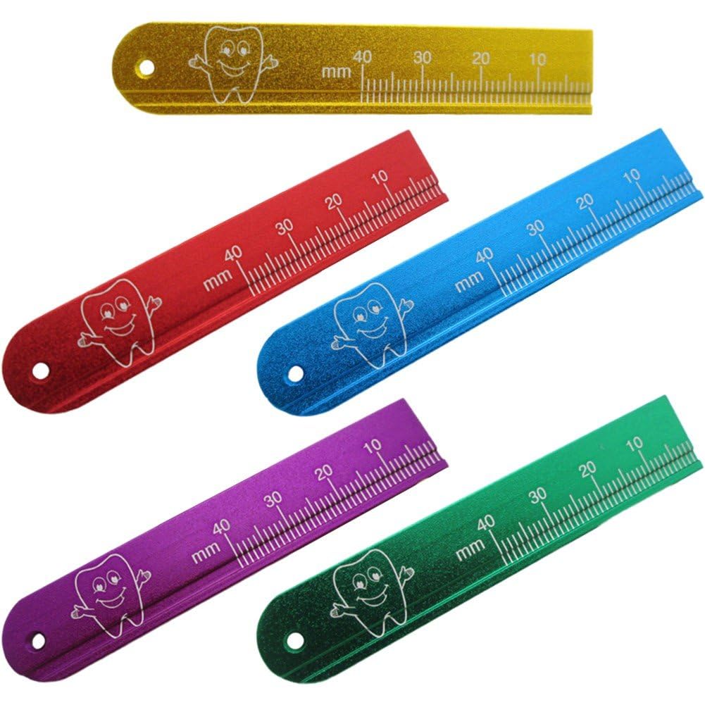 Stakee 5pcs Dental Precision Measuring Ruler Endodontic Span Measure Scale Endodontic Measuring Devices Dental Tool for Dentistry