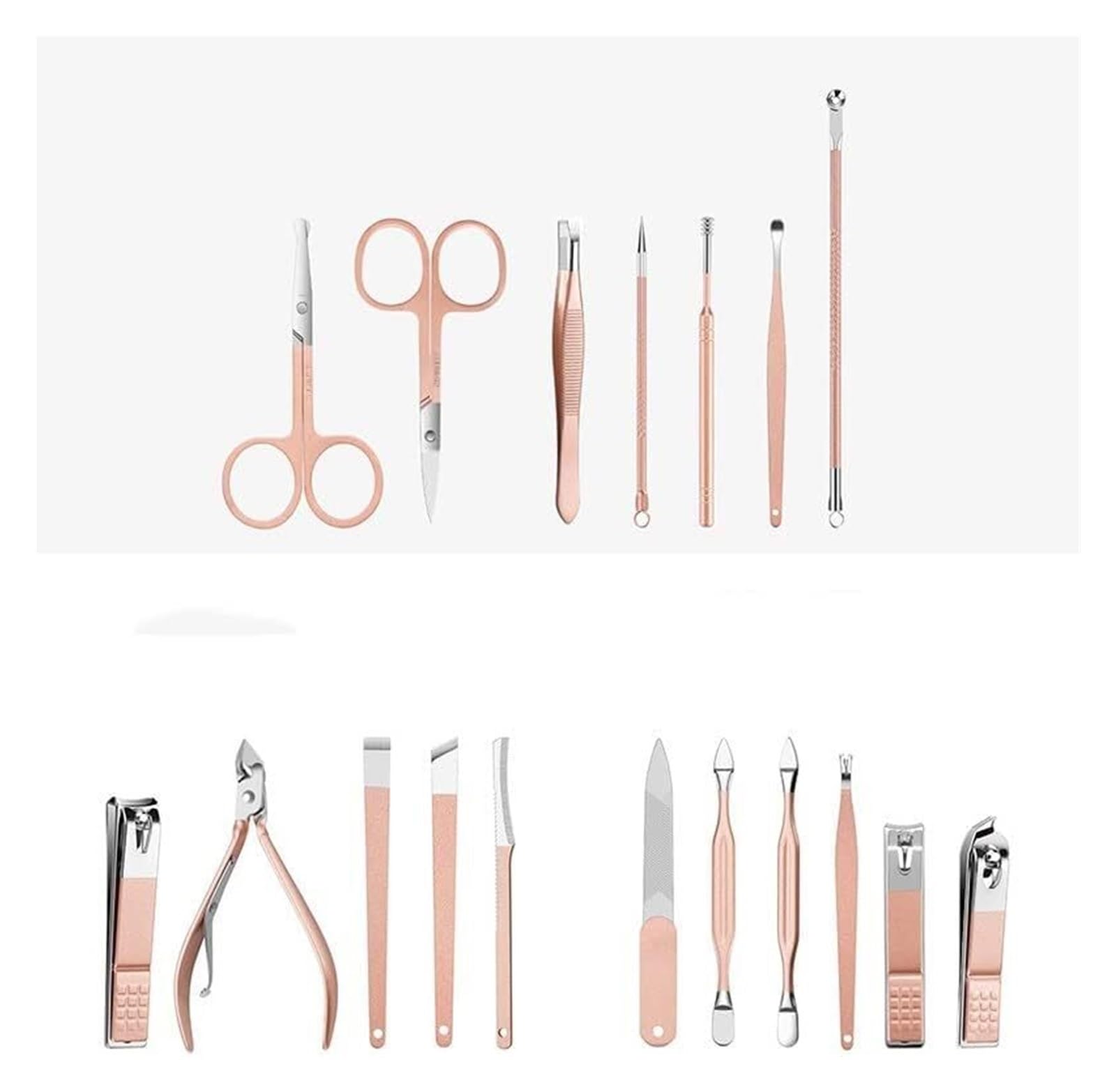 Kit de manucure, Coupe-Ongles Professionnel, Coupe-Ongles en Acier Inoxydable, Ciseaux et Coupe-Ongles (Rouge Clair)