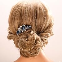 Vista 7 de Aimimier Peines laterales decorativos de cristal con diamantes de imitación brillantes, accesorios para el cabello de boda nupcial para mujeres