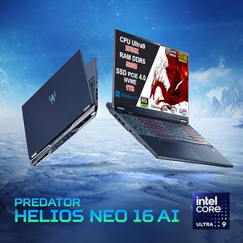Pc Gaming Portatile Predator Helios Neo 16 Ultra 9-275hx, 32Gb DDR5, SSD 1TB, GeForce RTX 5060 8Gb GDDR7 Notebook Gaming Display 16" Wqxga 180hz, Laptop Gaming Tastiera RGB, Wifi 6e, W11, BT 5.4 - Notebook - Immagine 2