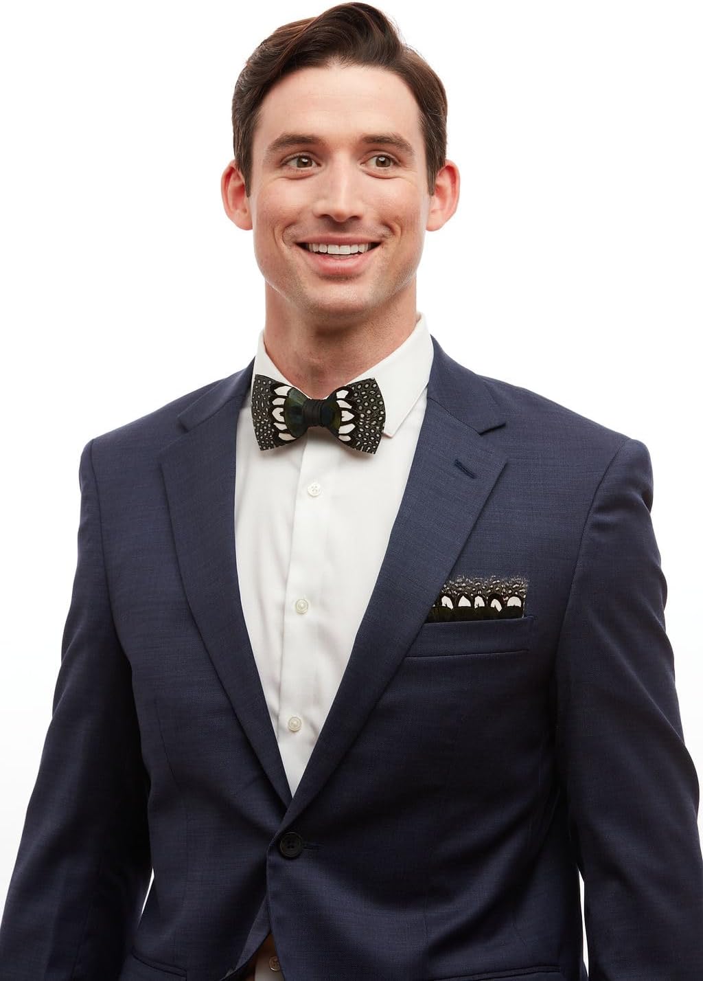 Brackish Men's Edisto Handcrafted Guinea and Pheasant Feather Bow Tie (278-BRK)