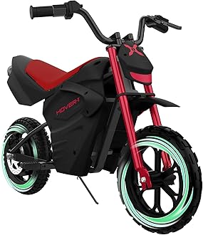 Hover-1 My First Dirt Bike for Kids - 300W Motor, 9MPH Max Speed, 9 Mile Range, 12” Off-Road Tires, 120LB Max Weight, Twist Grip Throttle & Rear Disc Brake Electric Dirt Bike for Kids Ages 5+ Years