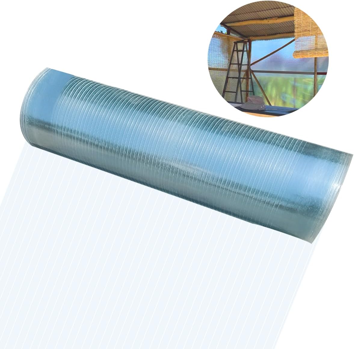 Polycarbonate Sheet 32.8Ft x 3.28Ft,DIY UV Resistant Polycarbonate Greenhouse Panels,Insulated Transparent Polycarbonate Roof Panels for Roof Farming Gardening Agriculture Courtyards Canopy