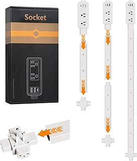 Sponsored Ad - Outlet Extender Stick - Features 2 USB-A, USB-C and 2 AC Outlets, Adjustable Disassembly Extends 6"-35", 36...