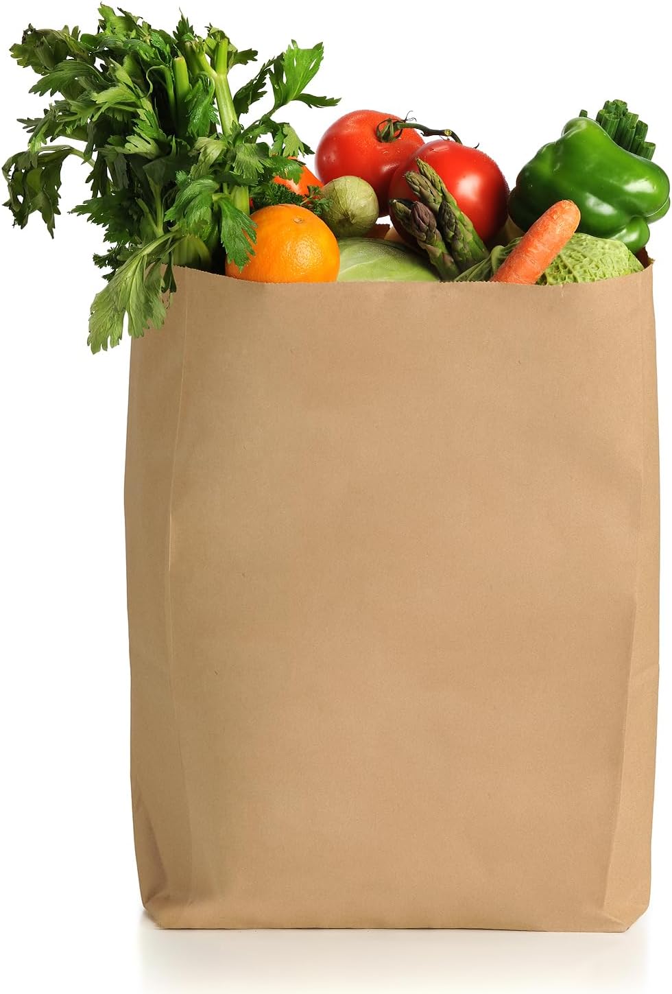 BagDream 52Lb 10x6x14 Kraft Brown Paper Grocery Bags 100Pcs