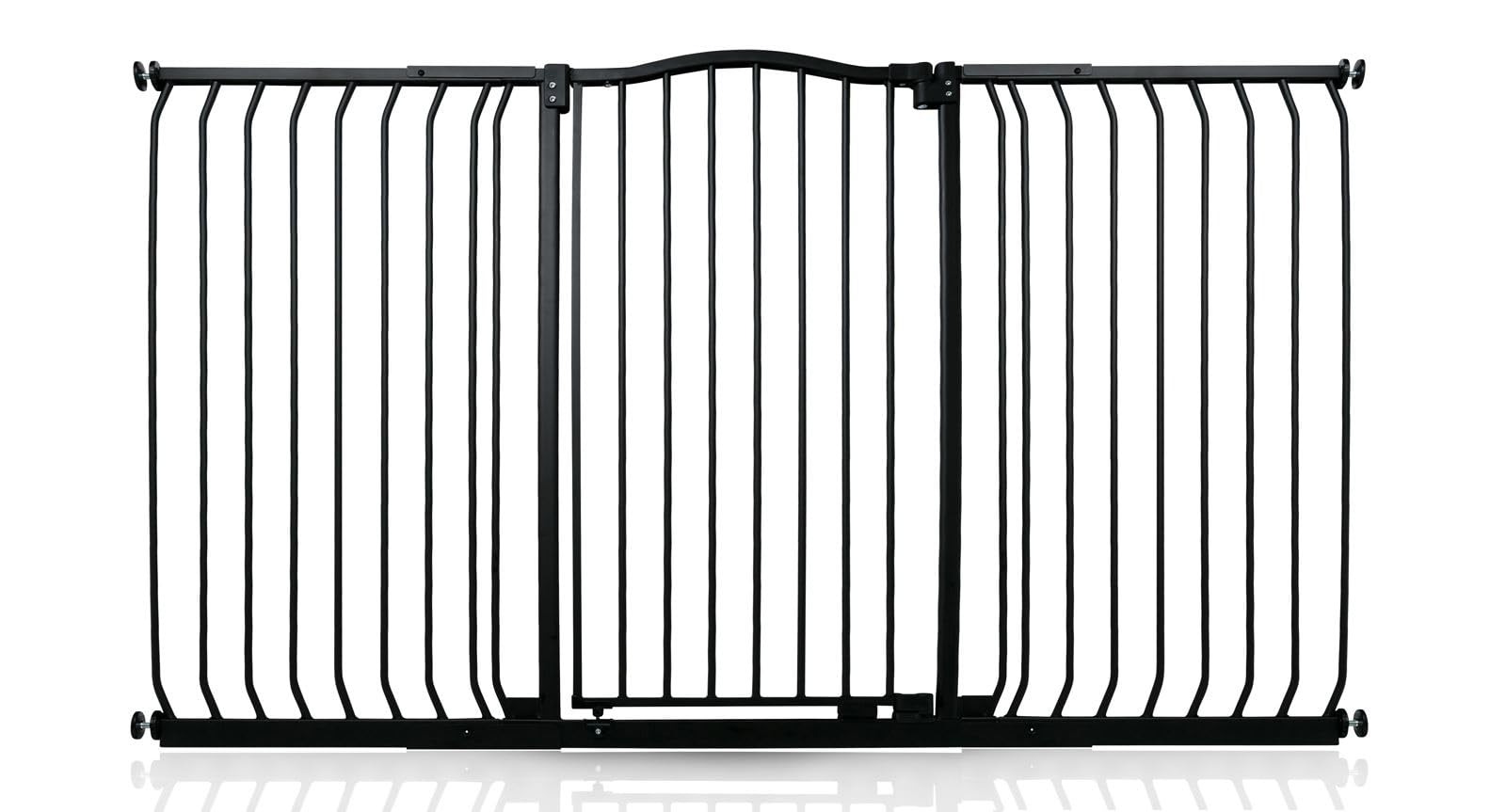 Safetots Extra Tall Curved Top Safety Gate, 161cm - 170cm, Matt Black, Extra Tall 100cm in Height, Pressure Fit Stair Gate, Baby Gate for Doors Hallways and Spaces, Safety Barrier, Easy Installation