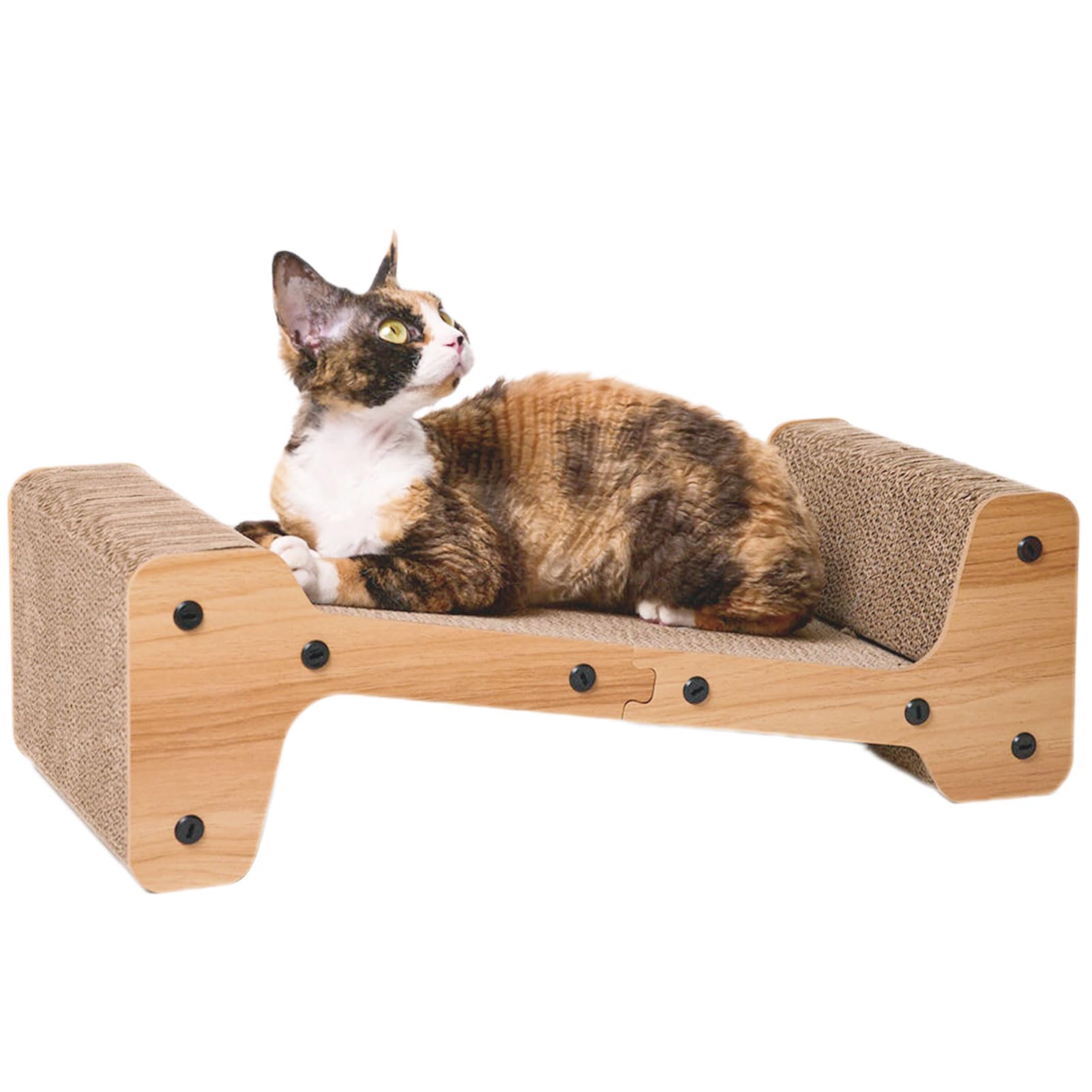 Nekosan Cat Scratcher Cardboard Bed，Double-Sided Cat Scratcher Lounge Bed, Cat Scratch Sofa Bed for Indoor Cats, Cat Couch Bed - Scratching Board