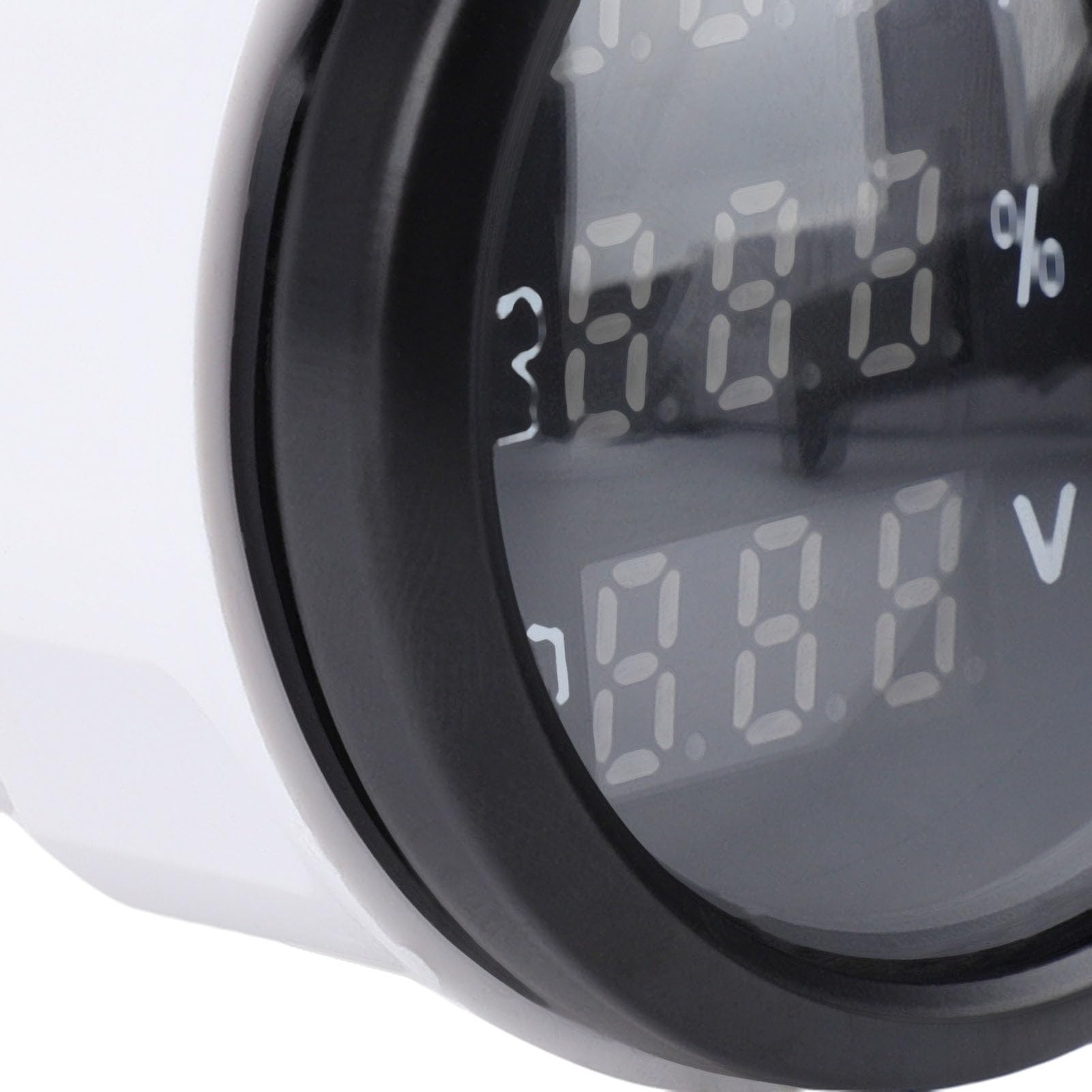 Medidor Digital 3 en 1 de 52 Mm, Monitor de Voltaje de Aguas Residuales de Nivel de Agua con Función de Alarma para Automóvil, Barco Marino, RV, Pantalla Azul (Esfera negra, bisel negro.)