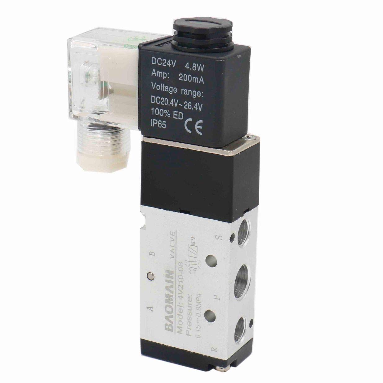 Airtac Type 4V210-08 Integrated Solenoid Valve Set DC24V/AC220V Base - View #3