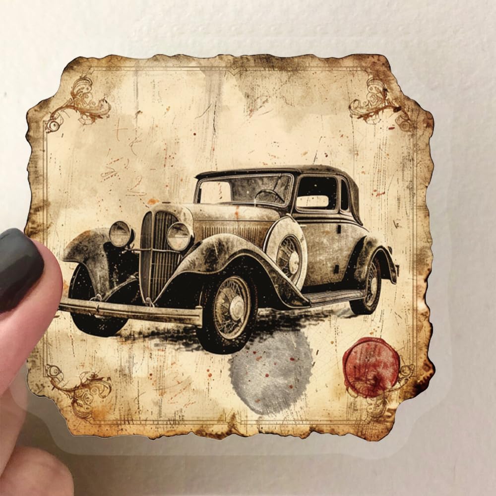 50 Pcs Vintage Stickers Laptop Car Scrapbook Phone Skateboard Suitcase Luggage Bike Humorous Retro Vinyl Waterproof Aesthetic Personalised Stickers for Teens Boys Girls Adults - Image 4