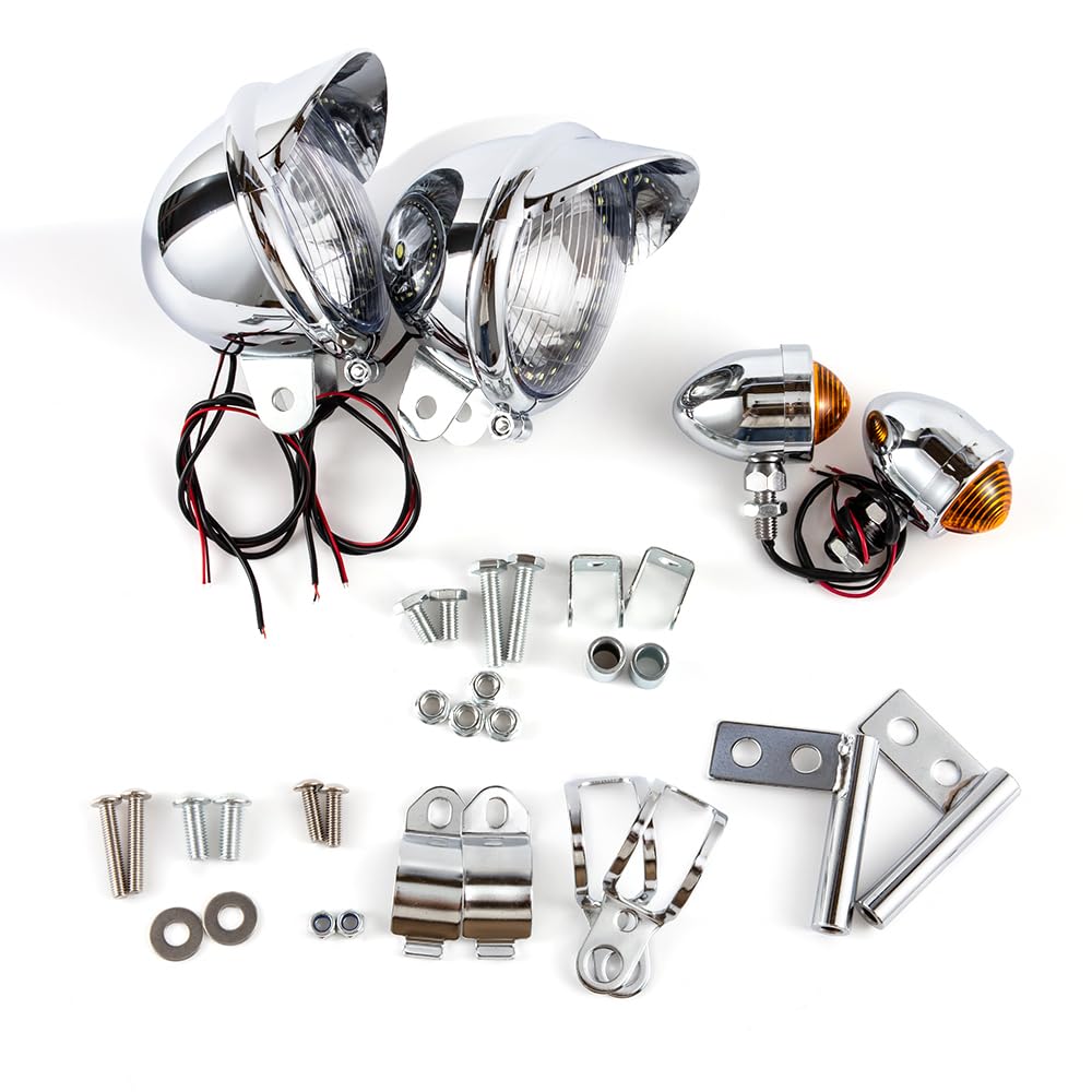 Universale Faretti Moto Supplementari Chrome Fendinebbia Moto Cromati Fari Supplementari LED Compatibili Con Shadow VT 750 1100