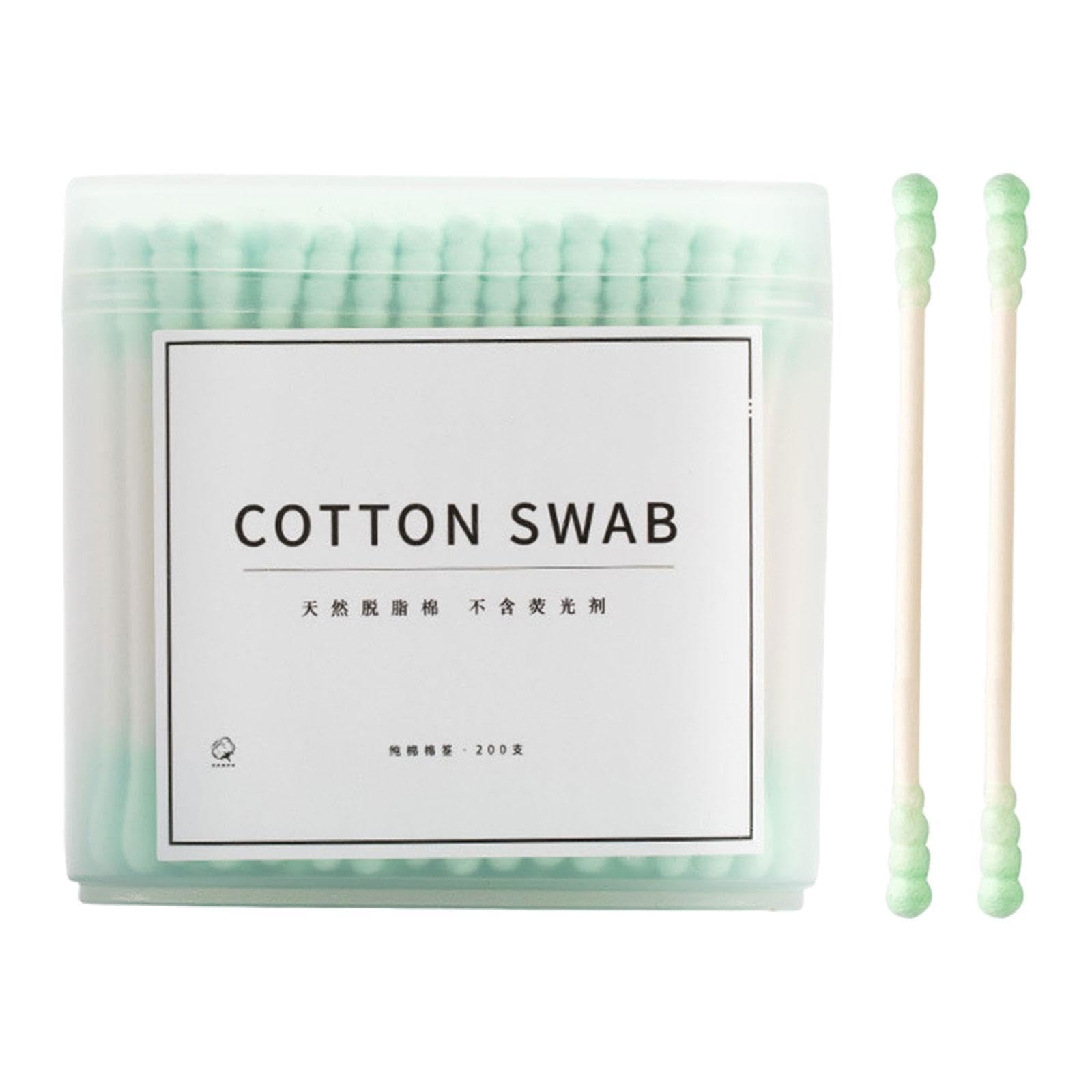 Double Tipped Cotton Swabs Beauty Cleaning Sticks for SPA Trips Salon green 200pcs| Swabs| Skin Care |Health &-picture-54