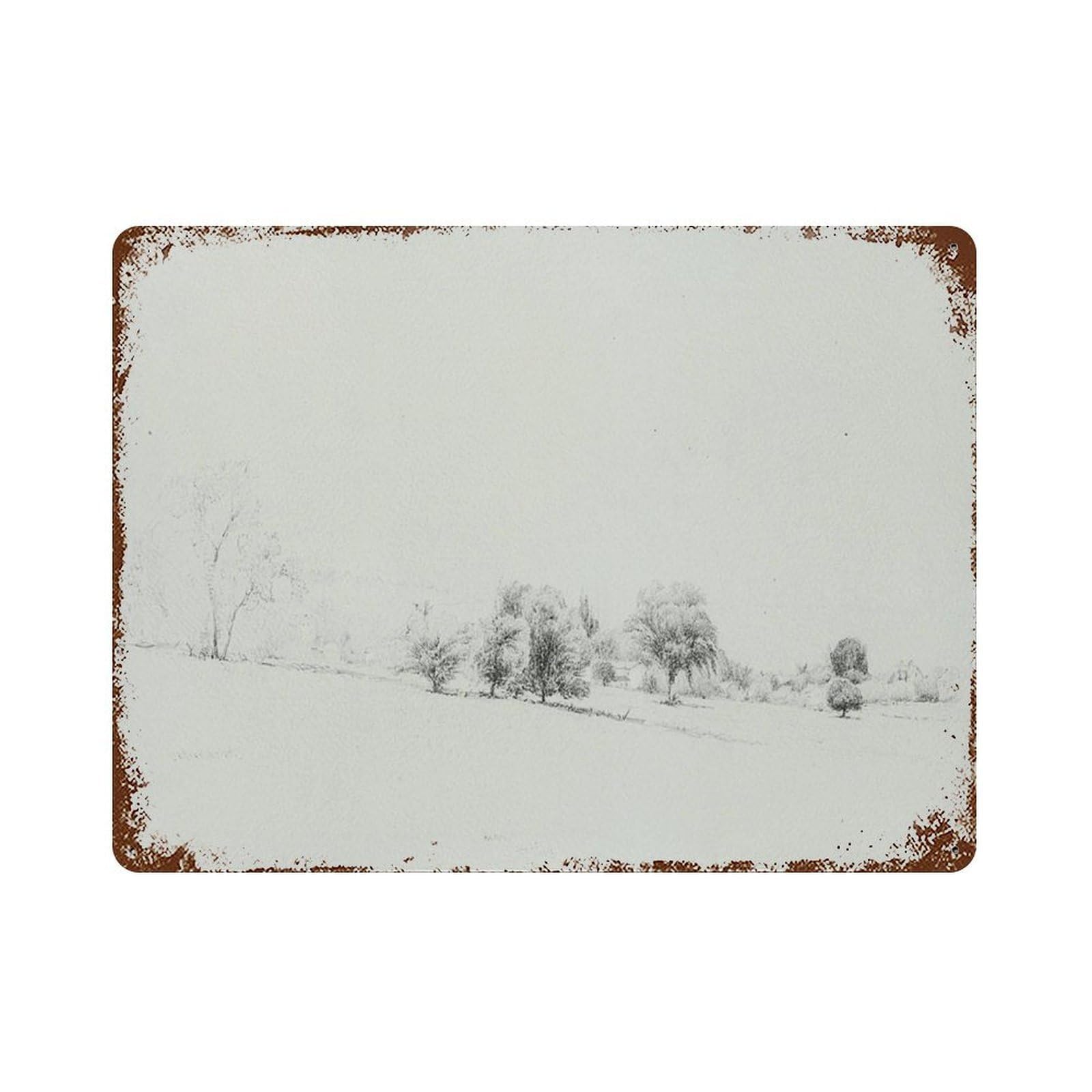 xiaoxiaoshen Vintage Landscape Sketch Cottagecore Drawing Farmhouse Wall Decor Art Metal Tin Poster Modern Home Decor Art Home Bar Shop Decorations Vintage Sign 30x40cm