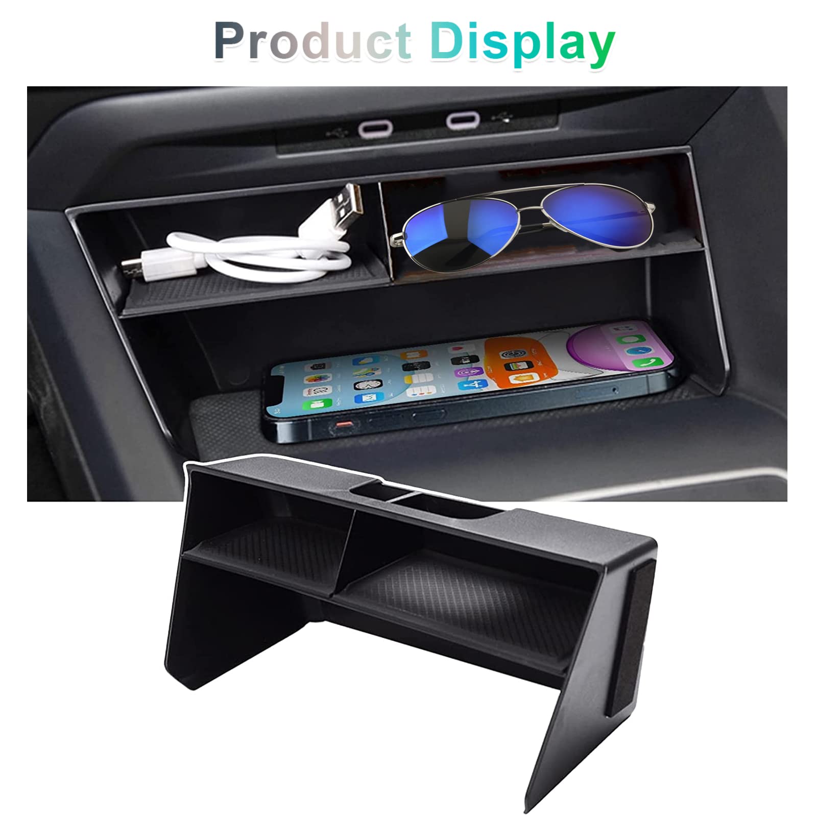 GAFAT Kompatibel mit VW Golf 8 8.5 GTI GTE GTD Alltrack R Variant 2020-2025 2026 Mittelkonsole Ablagefächer, Golf 8.5 MK8 Multifunktionale Aufbewahrungsbox Interieur Organizer Tray, Golf 8 Zubehör