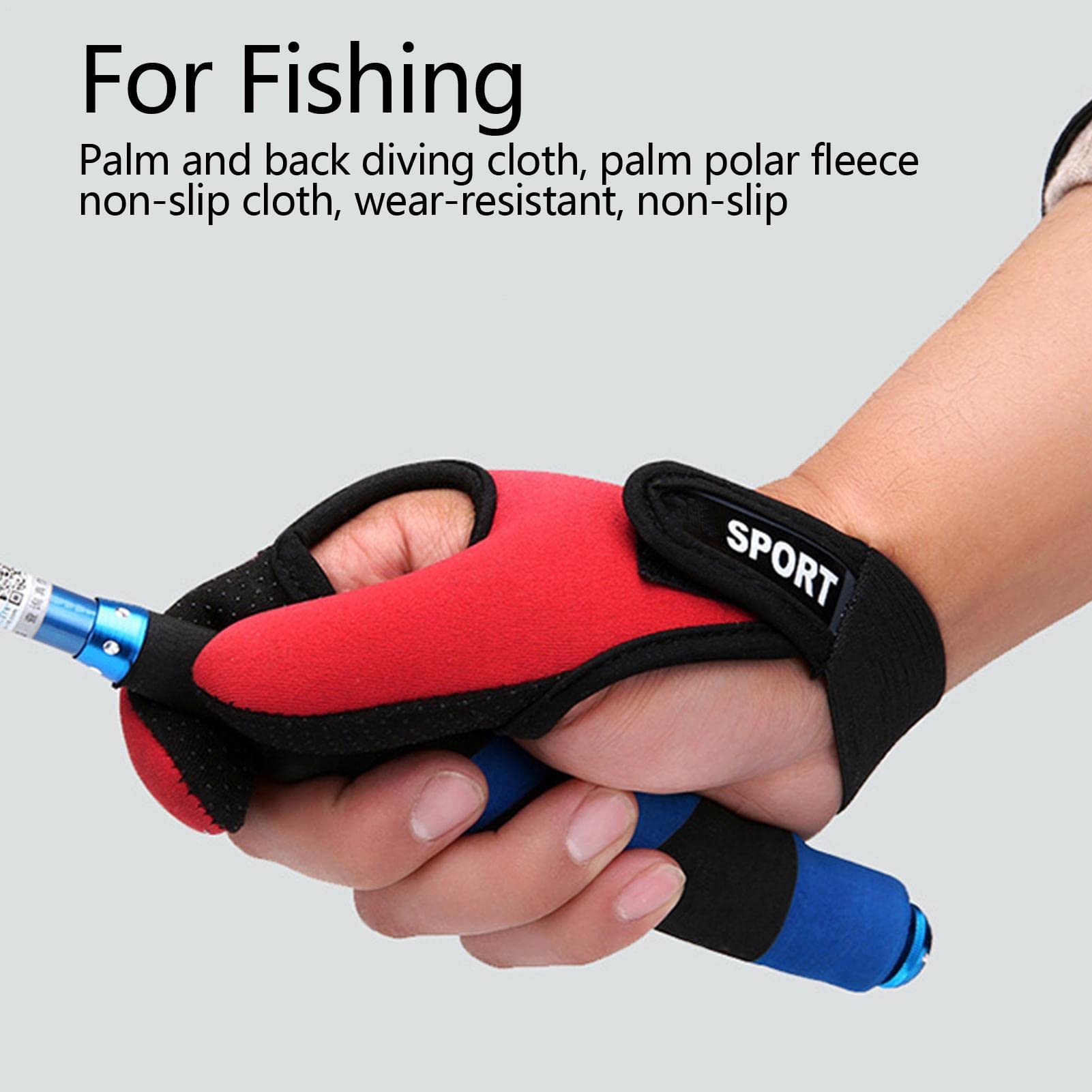 Abonda Guantes de pesca antideslizantes, guantes de pesca de dos dedos, protector de dedos para pesca de surf, equipo universal para hombres y mujeres, accesorios de protección de dedos de pesca