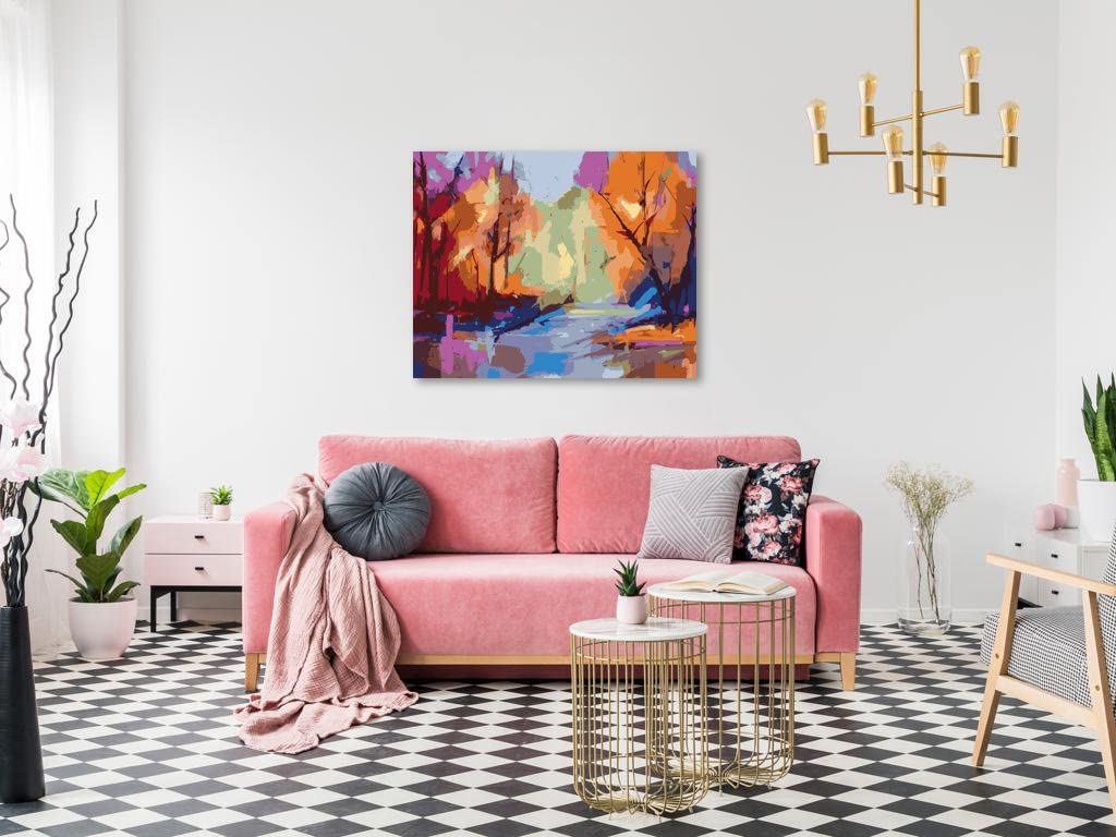 Malowanie według liczb - Odległość krajobrazu 80x100 cm bez blejtramy