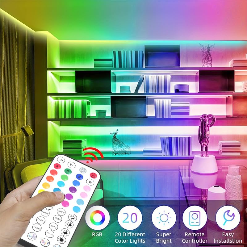 Tira de luces LED inteligente RGB extra larga 50 pies miniatura 7