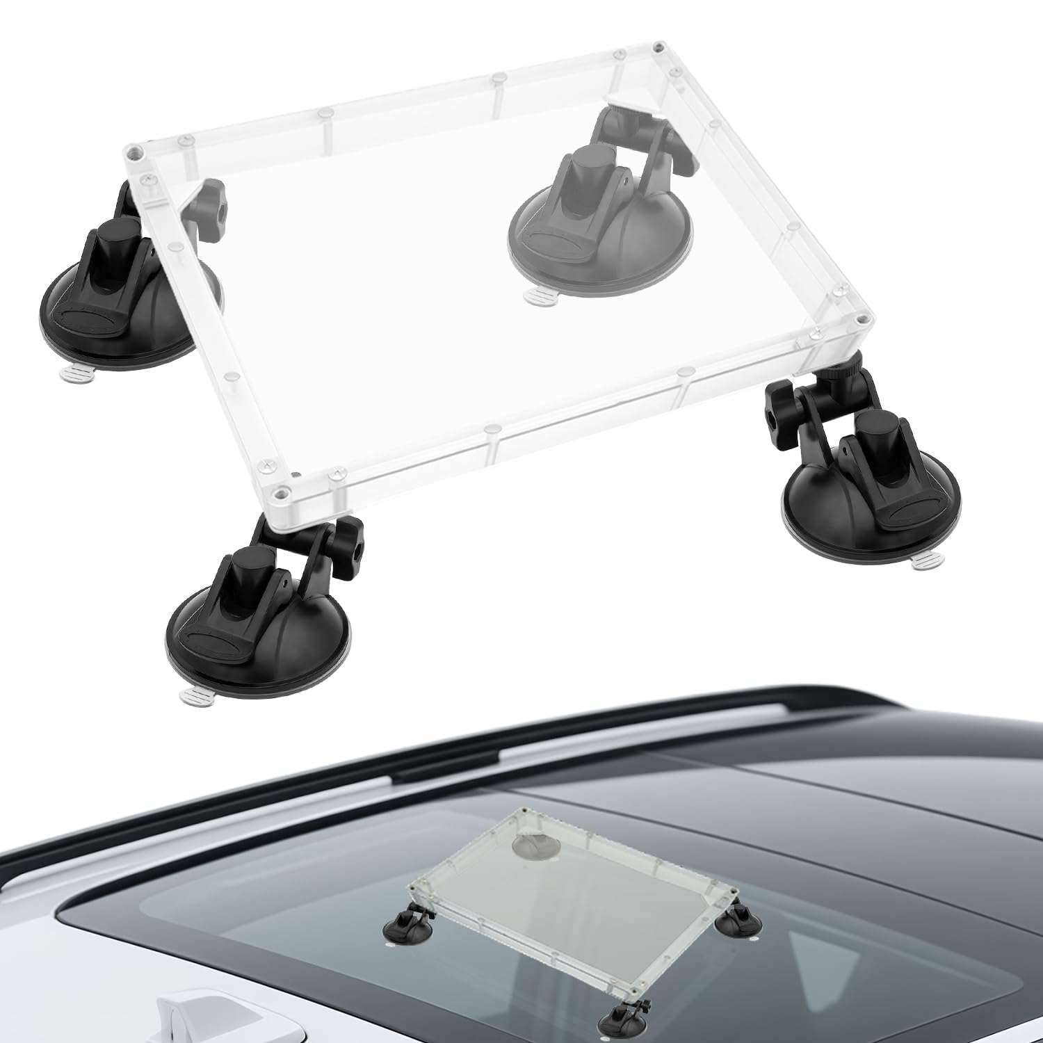Coche Ventosa Soporte Compatible con Starlink Mini,Fuerte Succión Protector Montaje Caja para Coche Techos Solares o Salpicadero Windows RV, Camiones, Barcos Segura y a Prueba De Vibraciones