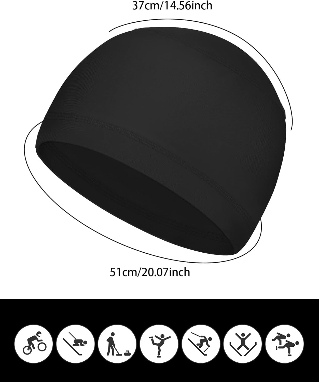 Geyoga 6 Pieces Cooling Skull Cap Helmet Hard Hat Liner Sweat Wicking Cap Running Hats for Cycling Do Rag Men Women - Image 3