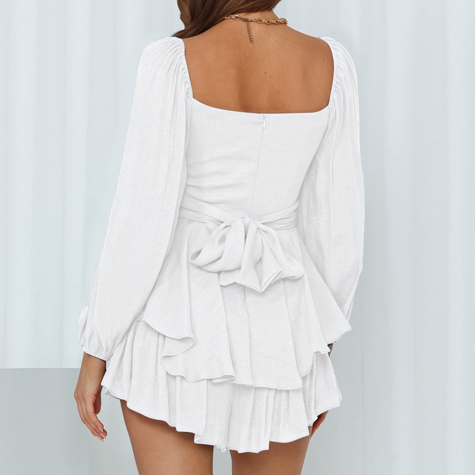 Abito estivo da donna, con scollo a spalla, tinta unita, senza spalline, a maniche corte, lunghezza al ginocchio, patchwork, abito da spiaggia, tunica