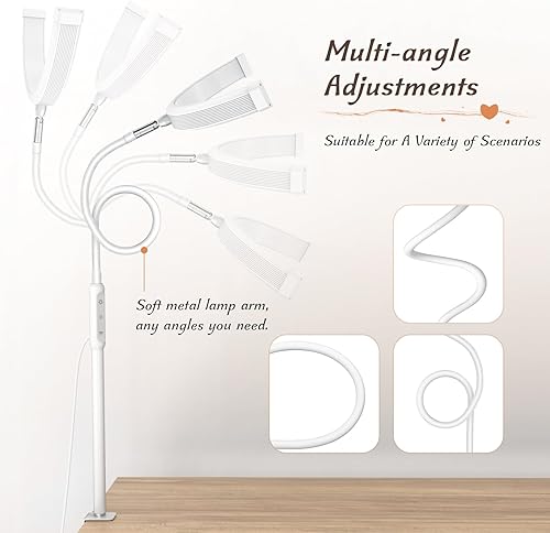 Miniatura 3 de Luz de media luna con abrazadera, lámpara de mesa LED de manicura, lámpara de escritorio para escritorio de uñas, extensiones de pestañas, cuidado