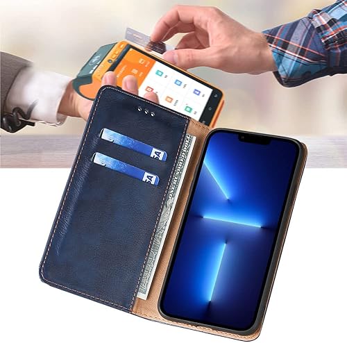 Miniatura 8 de Wallet Folio Case for XIAOMI REDMI K40, Premium PU Leather Slim Fit Cover for REDMI K40, 2 Card Slots, Easy Take, Blue