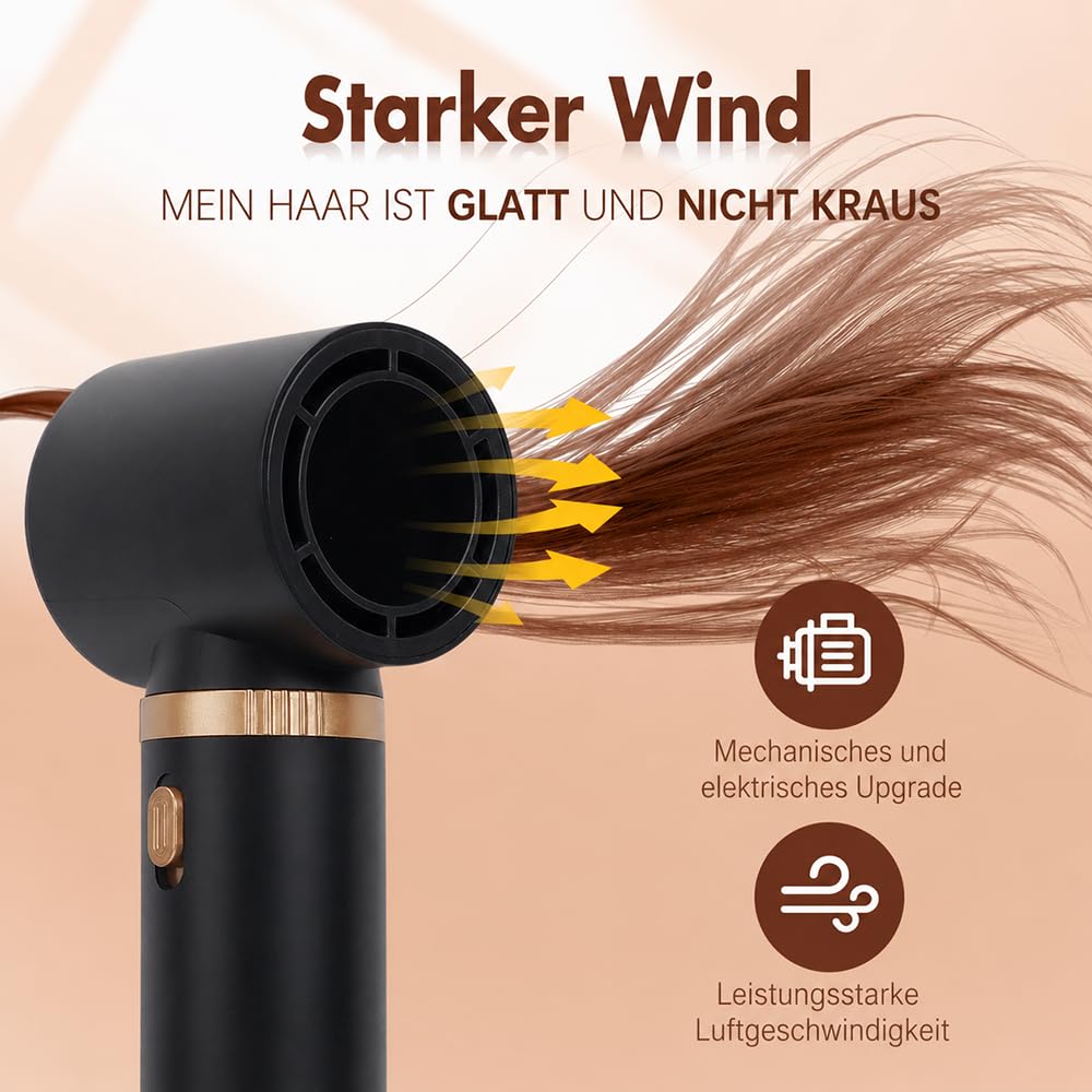 Airstyler 5 en 1 Set de estilizador de pelo, cepillo de aire caliente, estilizador multifuncional con 5 cabezales intercambiables, secador de pelo de iones para alisar, secar, volumen y rizos
