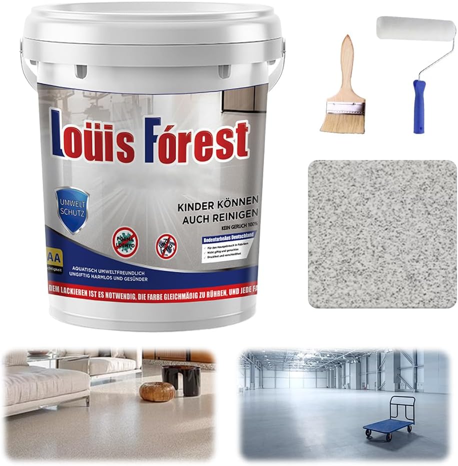 High-Gloss Marble Effect Epoxy Floor Coating, Waterproof, Non-Slip, Long-Lasting Louis Forest Epoxy Floor Paint, Marble-Like Finish, Suit for Multiple Surfaces