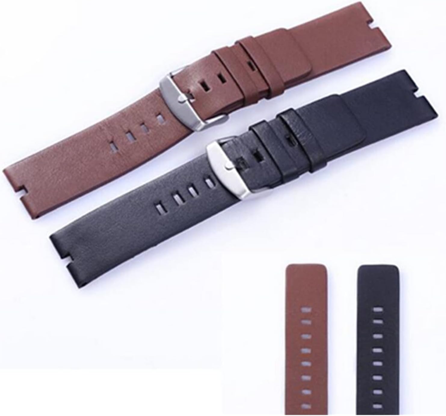 CAREG 22mm Notch Interface Mens Genuine Leather Watchbands Bracelet Compatible With Moto 360 Smart Watch Band Strap And Tool Durable