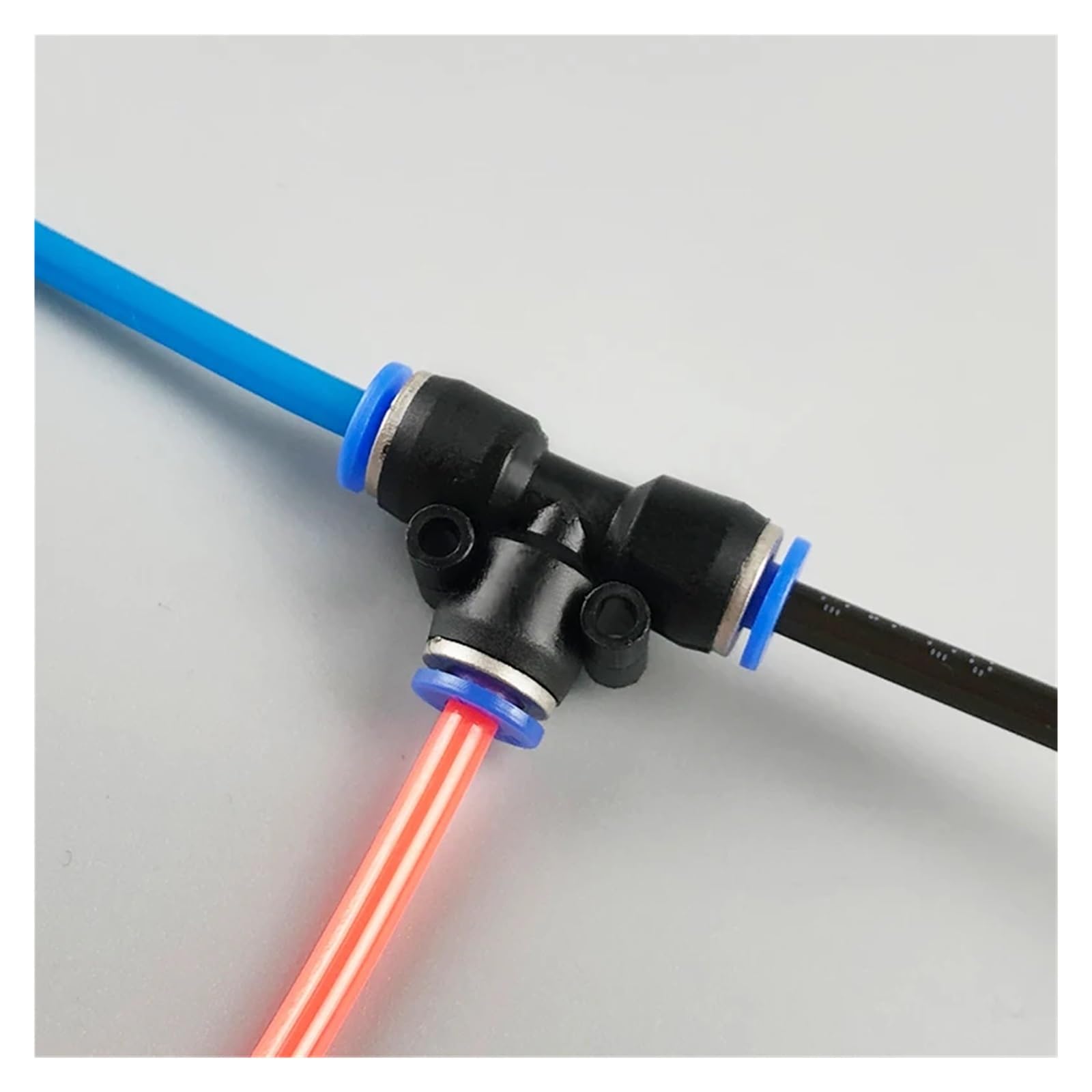 TaoHHU Conectores de aire de PE, conexión neumática rápida de 4 mm, 6 mm, 8 mm, 10 mm y 12 mm, conector de tubo de manguera de agua de plástico de 3 vías, 20/100 unidades(PE-16,100 PCS)