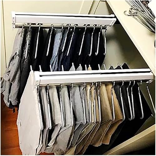 Organizador de ropa extraíble para pantalones, 15.748in15.7 pulgadas, barra extraíble para armario, barandilla de ropa, montaje superior, armario,