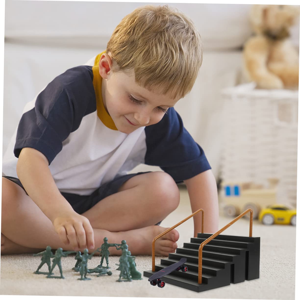 Toyvian 2pezzi Rampe Finger Skateboard in Plastico Nero per Skateboard Lovers e Kids, Accessori per Ostacoli e Pista, per Back To School Party