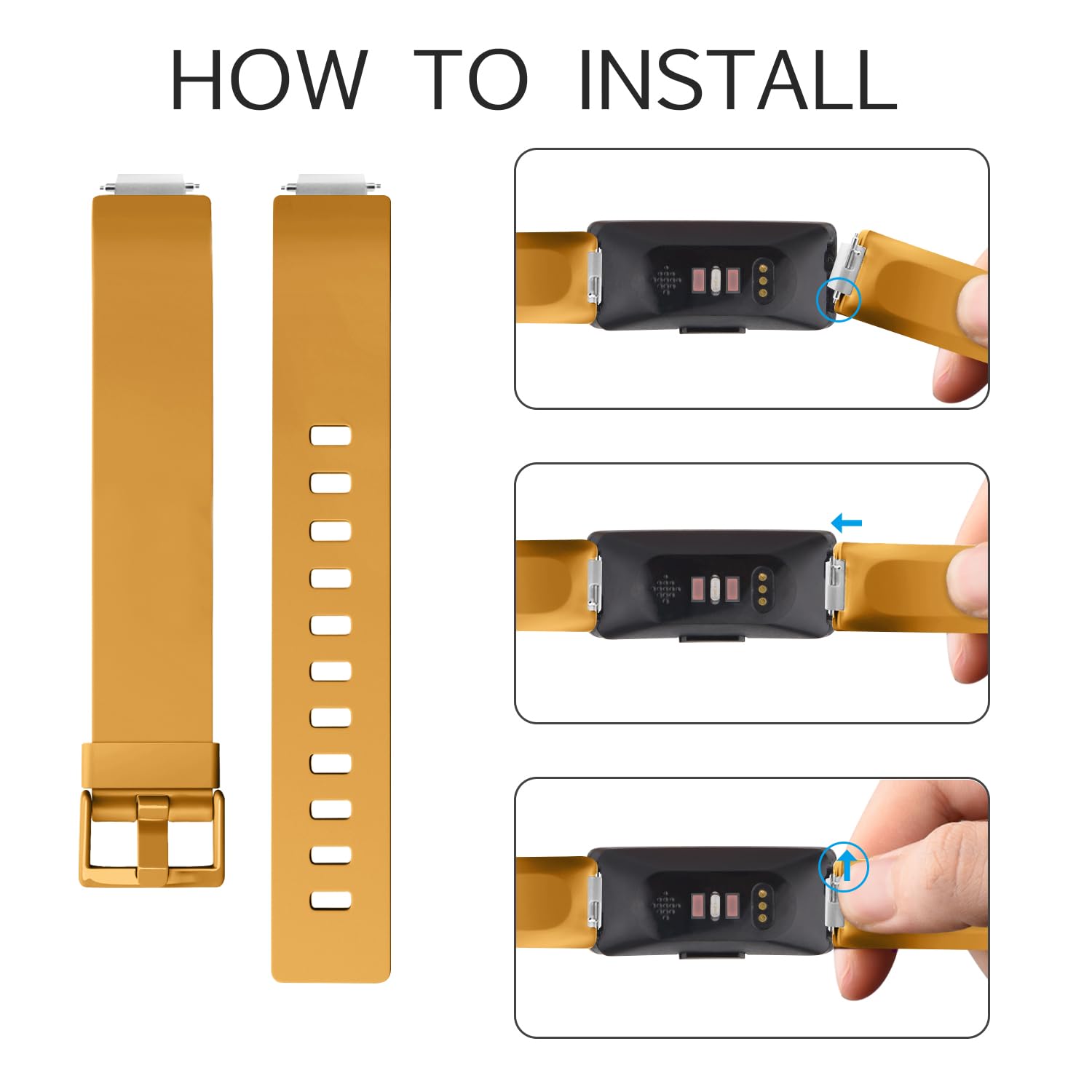 Fitbit Inspire HR/Ace 2 Compatible Silicone Sport Straps - Soft, Glow in the Dark (Morning Glow) - Image 3