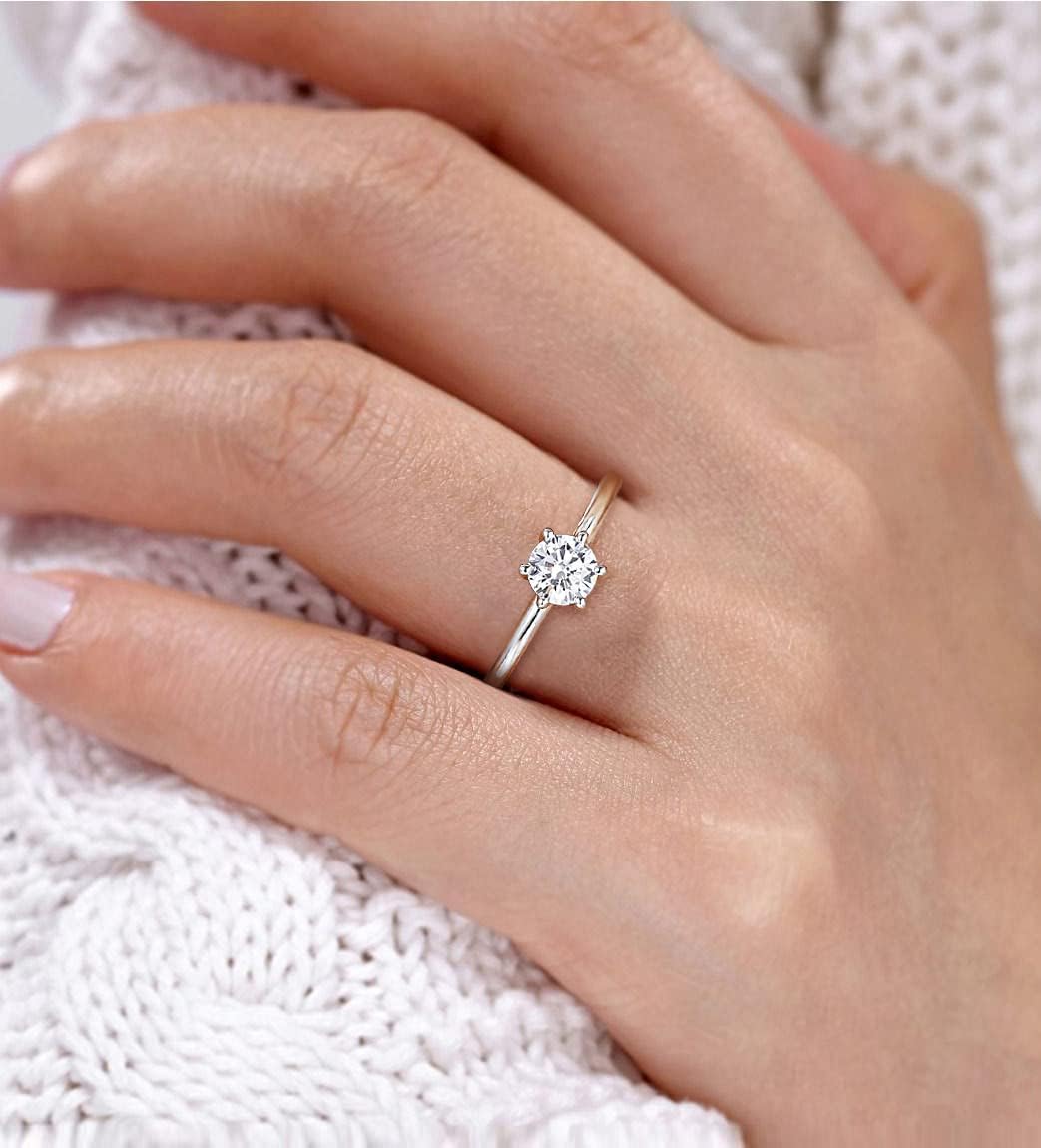 TIGRADE 1.5mm Eternity Ring Round Cut Cubic Zirconia Anniversary Ring Minimalist High Polished Promise Ring for Women Size 3-11 - Image 5