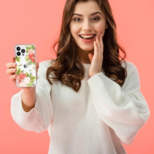 Miniatura 7 de Hi Space Funda compatible con iPhone 15 Pro Max, patrón transparente de mariposas, flores de jardín, iPhone 15promax, funda protectora a prueba de