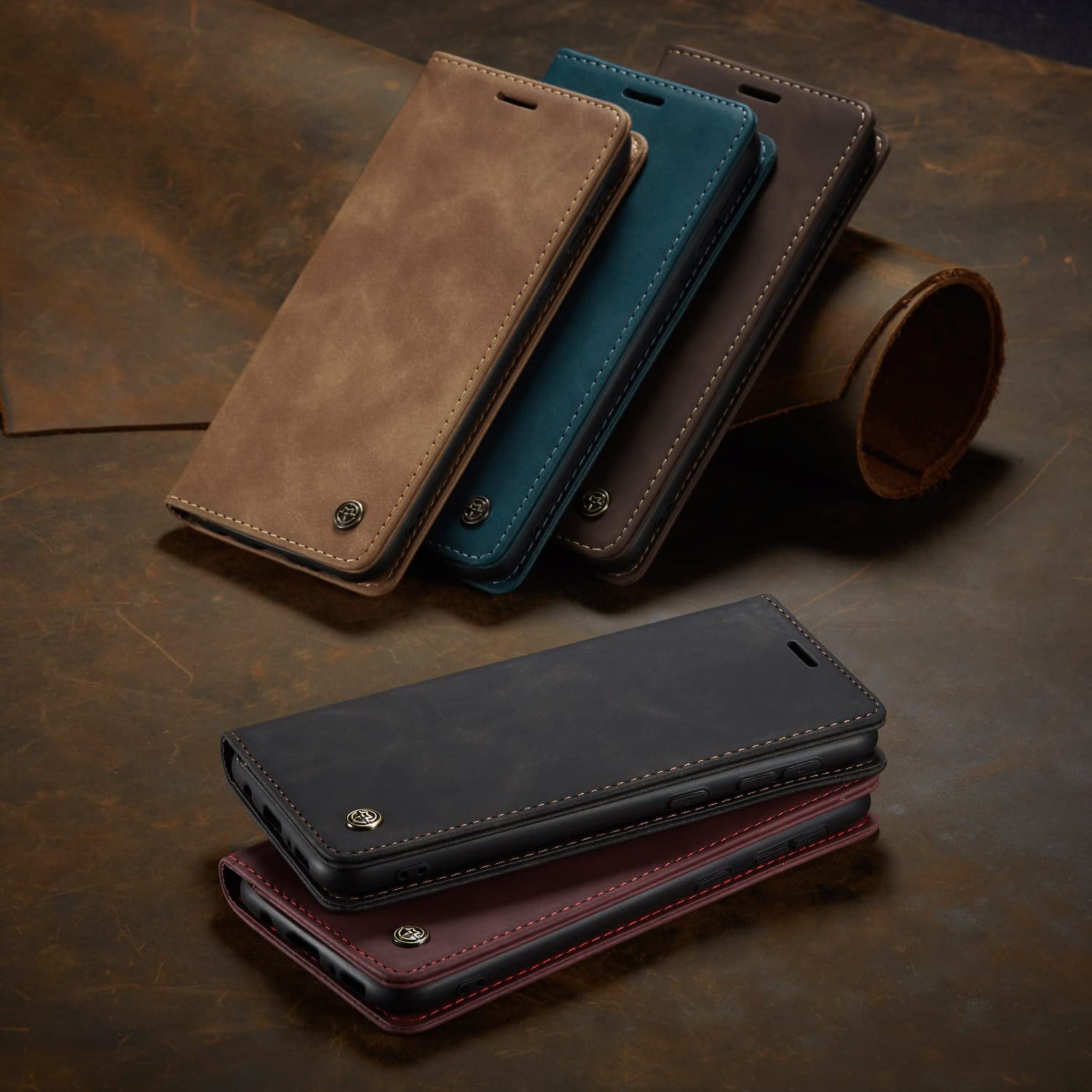 KZB Etui Portfelowe do Samsung Galaxy S23 5G z klapką etui ze skóry PU Premium portfel przegródki na karty magnetyczne funkcja stojaka, Czarny