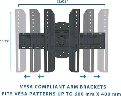 Miniatura 8 de Mount-It! Soporte de pared para TV con rotación horizontal a vertical, soporte de montaje fijo, perfil bajo para televisores Samsung, Sony, Toshiba,