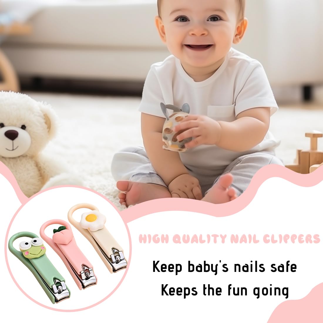 3 Pieces Kids Nail Clipper, Baby Nail Clipper, Nail Care, Cartoon Cute