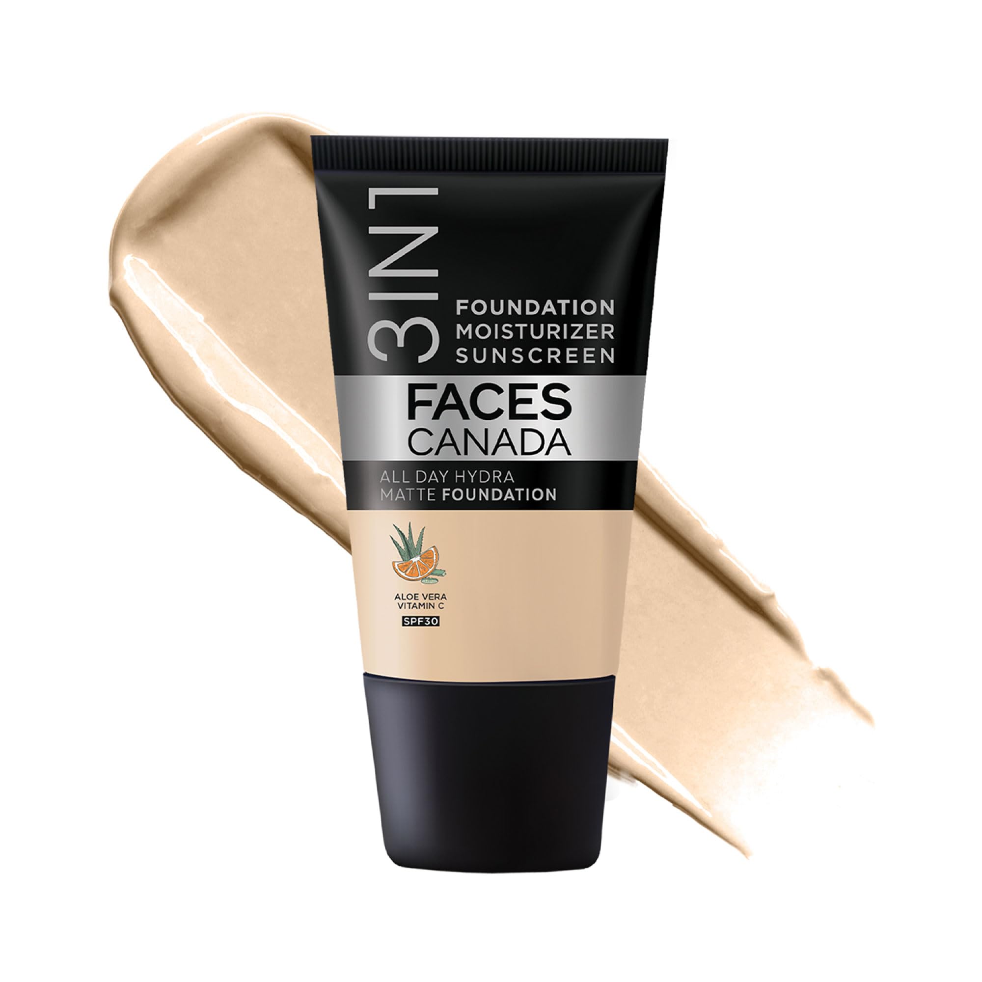 FACESCANADA 3-in-1 Hydra Matte Foundation with SPF 30 - Absolute Ivory 012
