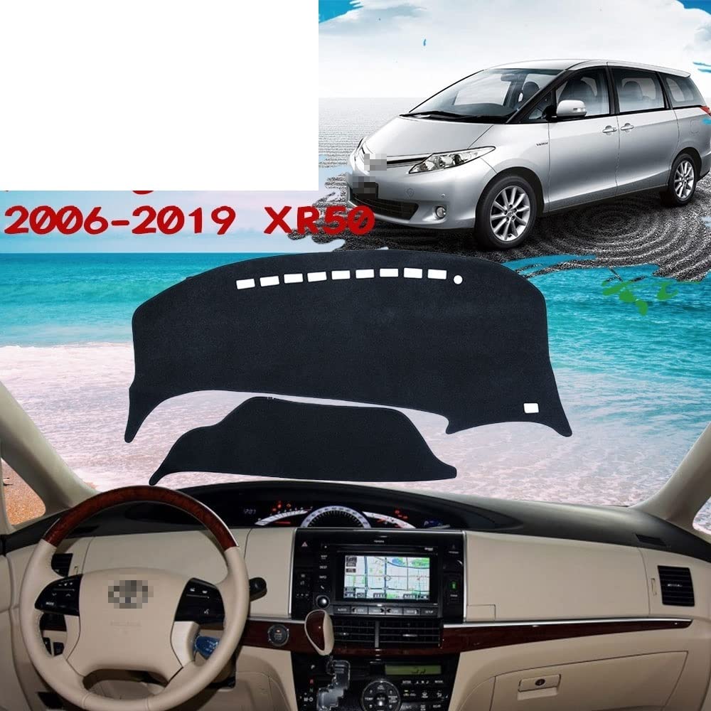 Per Per Previa 50 2006 ~ 2019 XR50 Per Estima Per Tarago 2018 Cruscotto Dell'automobile Dash Zerbino Tappeto Di Copertura Tappetino Cruscotto Anti Scivolamento ( Colore : Black Side , Dimensione : Fla