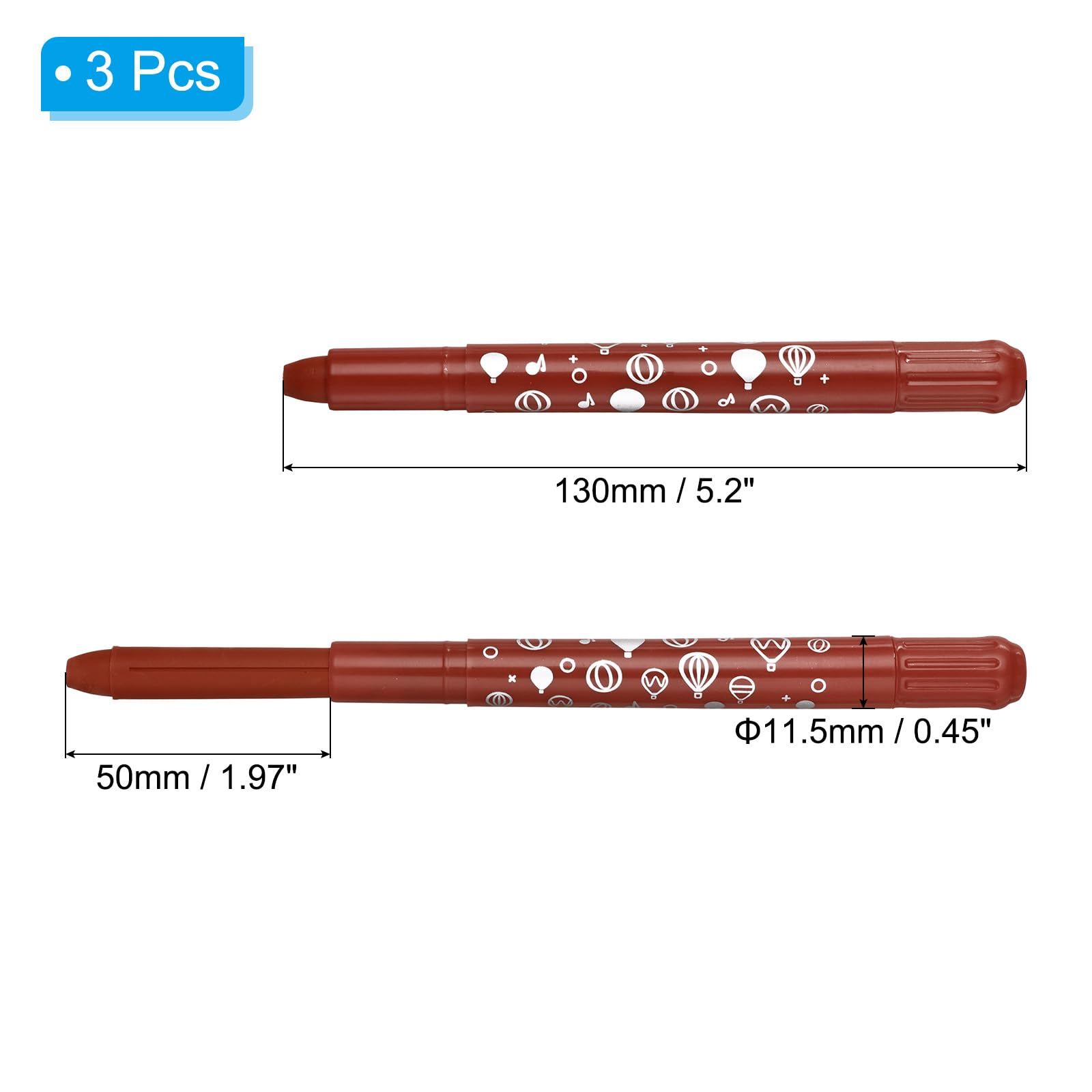PATIKIL Watercolor Gel Crayon, 3Pcs Washable Twist Crayons for Coloring Drawing Painting Reddish Brown, 1 count (Pack of 3) - Image 2