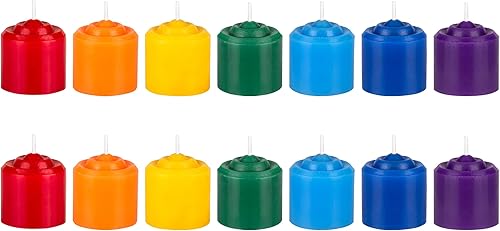 Miniatura 1 de Mega Candles 14 velas votivas de chakra sin perfume, vertidas a mano, velas de cera de primera calidad, 10 horas, 1.38 x 1.5 pulgadas, mecha de