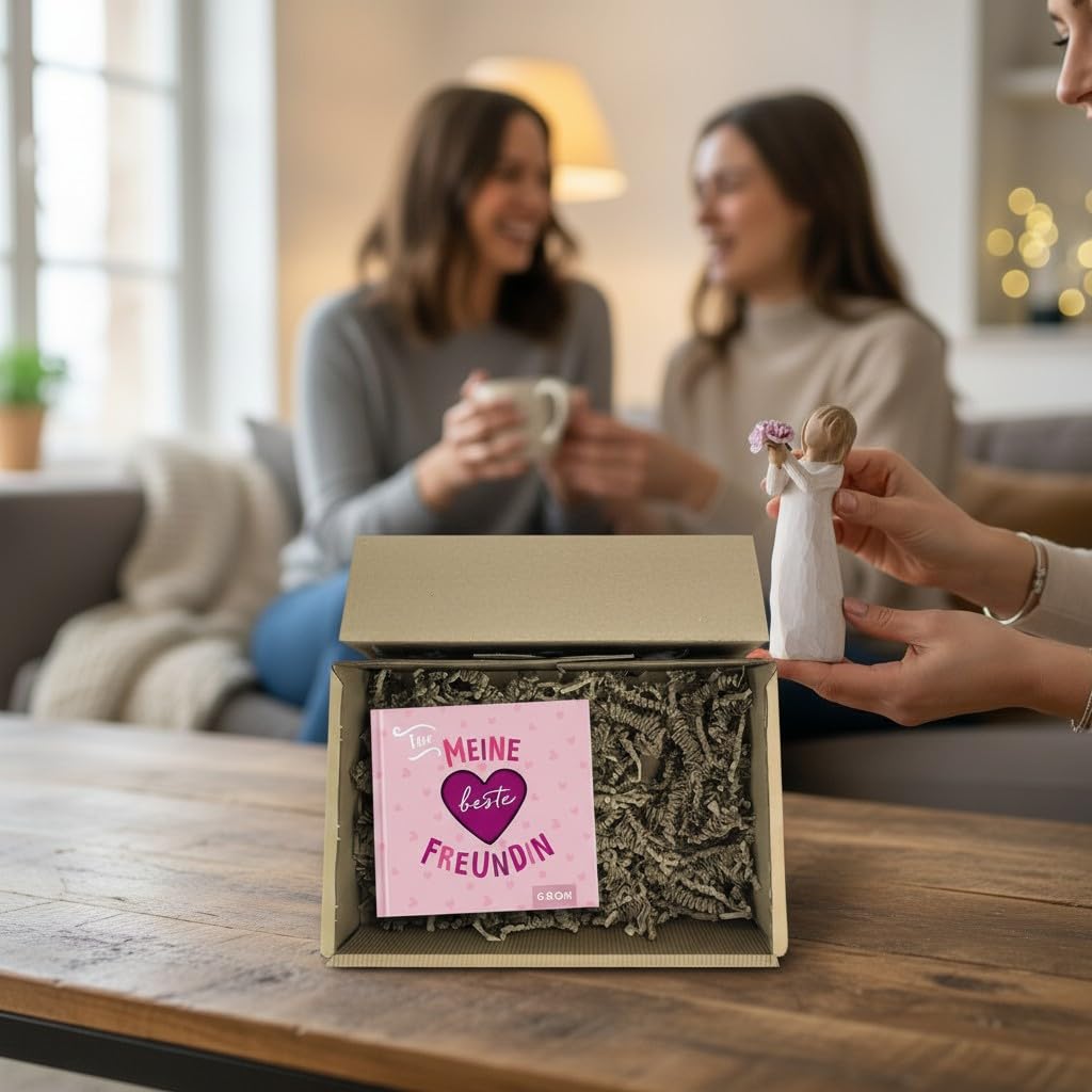 Geschenkset Beste Freundin Figur Blume Buch Geschenkbox Freundin