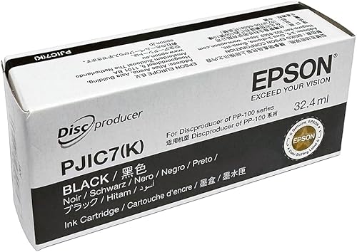 Miniatura 3 de Cartucho de tinta digital Epson negro PJIC7 C13S020693 (1 paquete) para DiscProducer PP-100, PP-50, PP-100II, PP-100N, PP-100BD, PP-100AP en