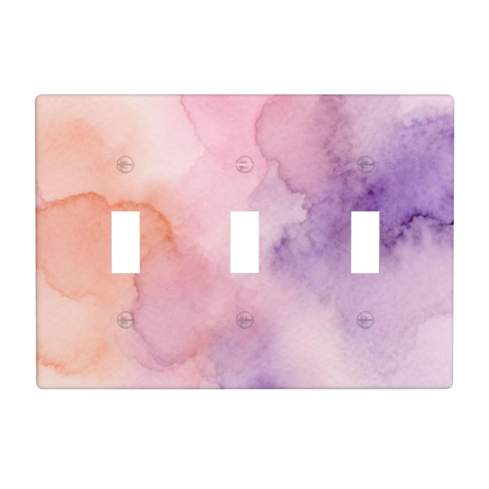 Abstract Watercolor 3 Gang Switch Plate Cover-Unbreakable Polycarbonate Wall Plate, Heat Resistant Toggle Switch Decor for Home