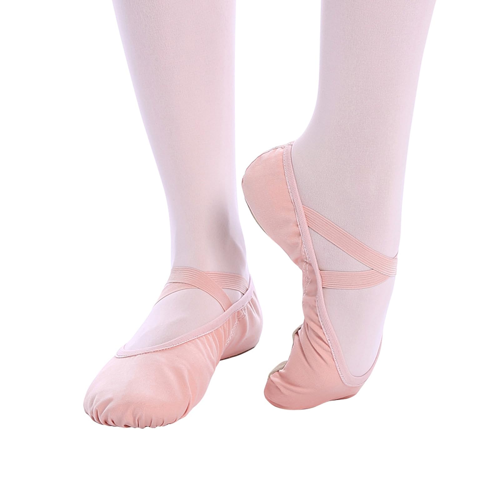Bezioner Ballet Slippers Canvas Ballet Dance Shoes Women in Pink Black Split Sole — view 2