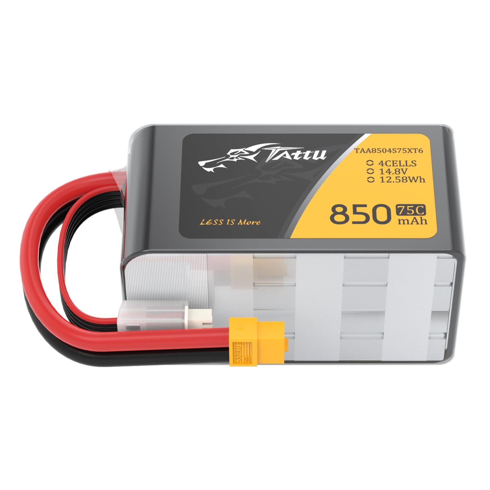 Tattu 4S Lipo RC akumulator 850 mAh 75C 14,8 V Softcase akumulator z wtyczką XT60 do FPV Quadcopter Mini Drone Aeroplane