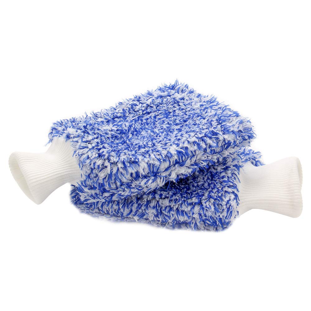 X XINDELLWater Proof Car Wash Mitt - for Auto Exterior Interior Cleaning Care Accessories (White)