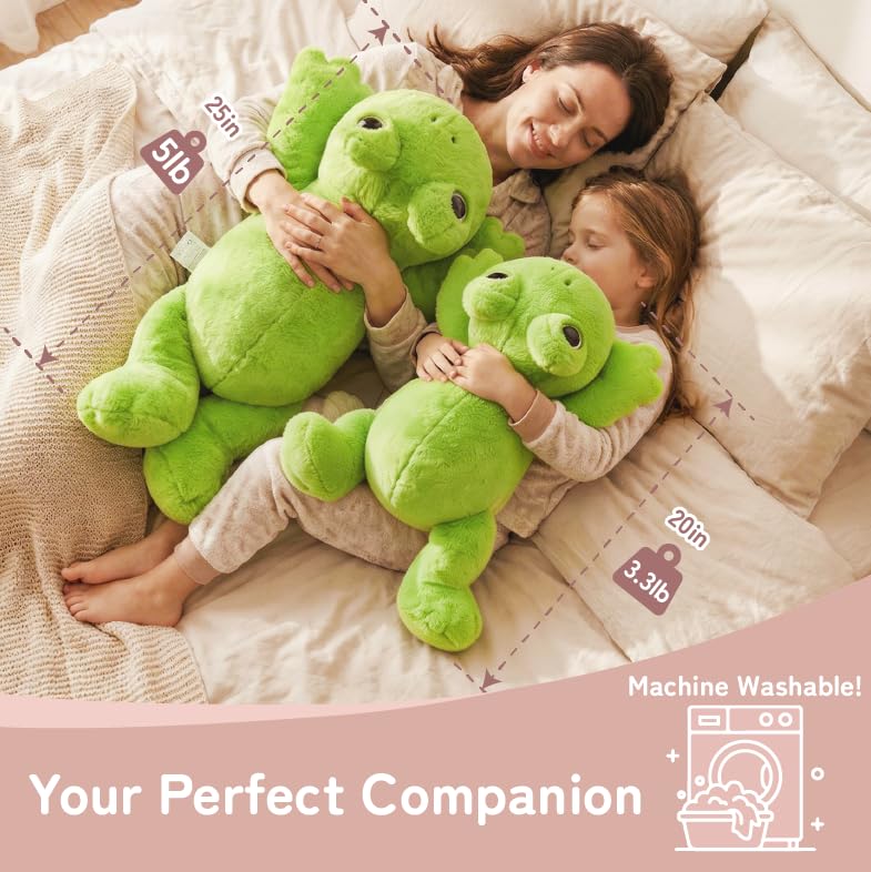 Image of Niuniu Daddy 3.3 lbs 20 inch Green Frog Weighted Stuffed Animals for Kids & Adults, Soft Sensory Comfort Plush Toy for Sleeping, Cute Lying Lap Pad Pillow for Huggable Gift